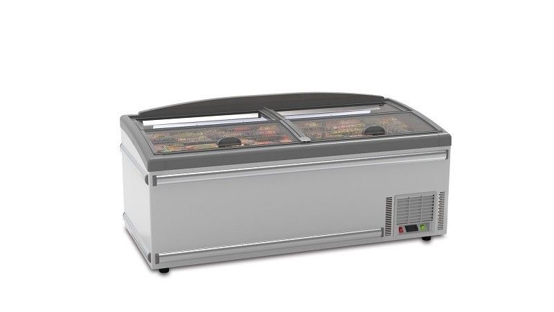 Двери статическое охлаждая 600L замораживателя комода супермаркета R290/R404A сползая стеклянные